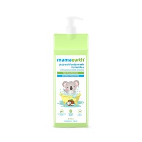 MAMAEARTH Coco Soft Baby Body Wash | Tear-Free & Gentle Cleanser for Infants & Toddlers | with Coconut Milk & Turmeric | Mild, pH Balanced & Soap-Free | 13.53 Fl Oz (400ml)