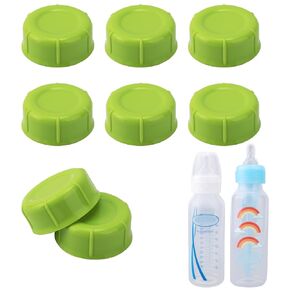 8pcs Narrow Bottle Caps for Dr. Brown's & Medela Bottles, Leak-Proof Bottle Lids Replacement with Sealing Gasket BPA-Free Travel Storage Bottle Caps Accessories Supplies(Green)