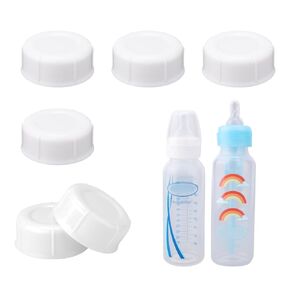 6pcs Narrow Baby Bottle Caps for Dr. Brown's & Medela, Reliable BPA Free Travel Bottle Cap with Sealing, Gasket Storage Lids Replacement Parts Accessories(Green)
