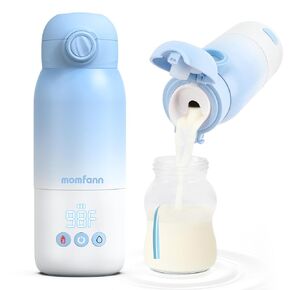 Portable Bottle Warmer for Travel, Dual Heating Modes Baby Milk Warmer On The Go for Breastmilk, Water and Formula, Precise Temperature Control with 5 Levels, Long-Lasting Battery (Purple)