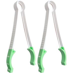 Matyz 2-PACK Baby Bottle Tongs with Non-Detachable Silicone Tips (Green, 2 PCS), Non-Slip Grip, BPA-Free, Compact and Lightweight, Multipurpose for Bottle-Nipples or Pacifiers