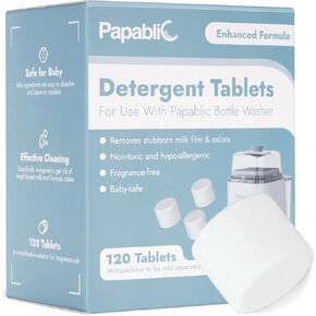 Papablic 120Pcs Official Detergent Soap Tablets for Baby Brezza, GROWNSY, Momcozy Bottle Washer Pro, Effective Cleaning with Safe Highly Concentrated Formula
