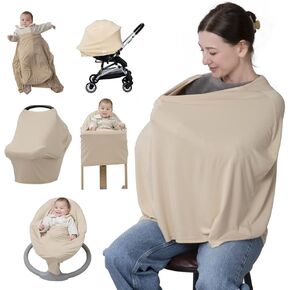BabbleRoo Nursing Cover Up for Breastfeeding –95% Viscose, Soft & Breathable Baby Essentials | Newborn Essentials Breastfeeding Covers for Nursing, Multi-Use for Car Seat & High Chair – Forest Leaves in Saudi Arabia