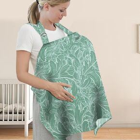 UHINOOS Nursing Cover for Mom Breastfeeding, Baby Privacy Nursing Covers Up Breathable Cotton with Ajustable Hoop for Mother (Grey)