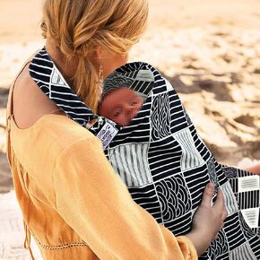 UHINOOS Nursing Cover for Mom Breastfeeding, Baby Privacy Nursing Covers Up Breathable Cotton with Ajustable Hoop for Mother (Grey)