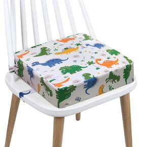 Booster Seat for Kitchen Chair - PU Waterproof Toddler Booster for Dining Table, Portable Travel Increasing Cushion for Kid (Grey)