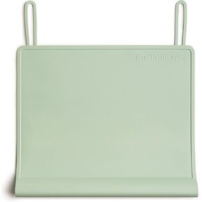 100% Silicone Placemat with Teething Edge Bumper/Spill Stopper | Dishwasher Safe, Travel Ready Non-Slip Suction Activity Mat for Infants, Babies, Toddlers, Children, Kids (Sage Green)