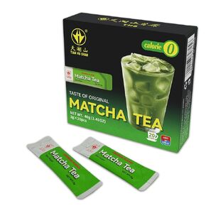 TIAN HU SHAN Matcha Green Tea Sticks, Portable Matcha Powder Unsweetened No Additives, Suger Free, Single Serve 20 Count
