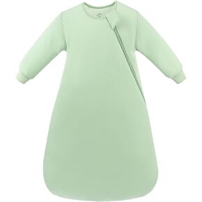 Supersoft Long Sleeve Sleep Sack 1.0 TOG, Bamboo Viscose Baby Sleeping Bag 2-Way Zipper Sleep Sack with Sleeves