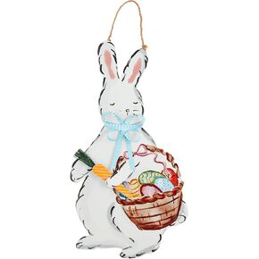 Mud Pie Tin Bunny Door Hanger; 26" x 14 1/2"