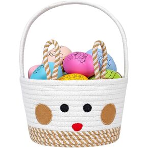 Easter Bunny Basket for Kids Boys With Handle Easter Bunny for Kids,Easter Baskets for Boys,Men,Toddlers,Personalized Small Easter Baskets Empty Gift Basket Essentials (Blue)