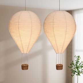 2PCS hot air balloon Lampshade decorations 16inch hot air balloon nursery decor Lantern Pendant Light Shade Suitable for Decorating Children's Rooms, Corridors, and Living Rooms