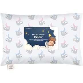 Toddler Pillow with Pillowcase - 13x18 My Little Dreamy Kids Travel Bed Pillows for Sleeping, Organic Cotton Small Pillowcase, Soft & Breathable, Machine Washable, Toddlers 2-5 Years Old (Clay)