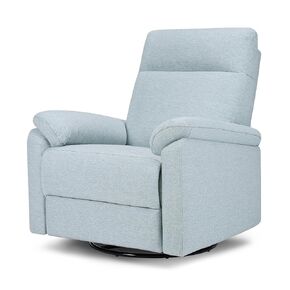 DaVinci Suzy Glider Recliner Nursery Chair - Versatile Glider Rocking Chair for Nursery and Living Room - GREENGUARD Gold, FSC & Certi-PUR US Certified - 360° Swivel Rocker Recliner - Heathered Blue