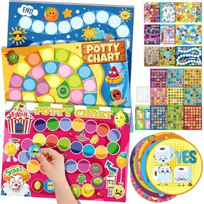 Potty Training Charts for Toddlers Boys Girls with Scratch and Sniff Stickers, Potty Reward Chart Set with Potty Training Toilet Color Changing Stickers, Scented Smelly Stickers, 9 Fruity Scents
