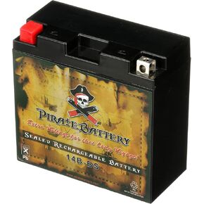 Pirate Battery YTX5L-BS Maintenance Free Replacement Battery compatible with ATV, Motorcycle, and Scooter: 12 Volts, 5 Amps, 4Ah, Nut and Bolt (T3) Terminal