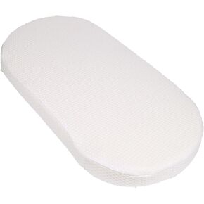 Mecc Ecoh Baby Bassinet Mattress with 100% Breathable Cover, Water-Resistant Lining, 2" Thick, Hypoallergenic, Fits 4moms MamaRoo, 29"x17"