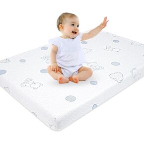 Pack and Play Mattress, 38" x 26" Memory Foam Baby Mattress for Pack N Play, Thick Dual Sided Pack N Play Mattresses Pad for Baby and Toddlers, Removable & Washable Cover