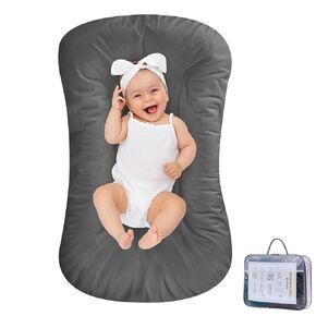 Baby Lounger 100% Cotton,Infant Lounger Baby Nest Co Sleeping Baby Bed,Baby Nest Sleeper Lounger Baby Lounger Pillow for Newborn Baby Lounger 0-24 Months,Apricot