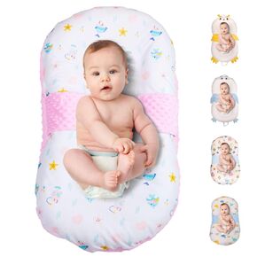 Baby Lounger for Newborns and Infants, Portable Co-Sleeping Bed with Pillow & Foot Rest - 100% Cotton, Snug, Travel-Friendly, Breathable Fabric, Ideal for Cribs & Floor - Sprinta (Starry Dreams)