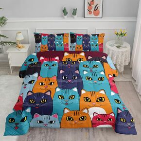 Axolotl Rainbow Unicorn Bedding Set Twin,Purple Unicorn Kids Comforter Sets with Stars Cloud for Girls,1 Quilt with 2 Pillowcases for Girls Kids Teens Children Adults Bedroom Decor All Season