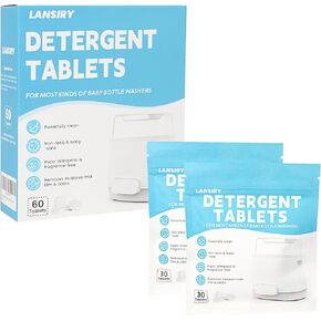 60Pcs Detergent Tablets for Baby Bottle Washer, Sterilizer and Dryer, Safe and Effective Cleaning Tablets Compatible with Momcozy, Baby Brezza, Papablic, GROWNSY and All Kinds of Baby Bottles
