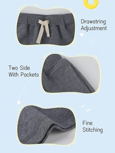 Baby Boys Shorts 4-Pack 0-24M | Cotton Knit Pull-On with Adjustable Drawstring Waist & Pockets, Summer Playwear in Kuwait