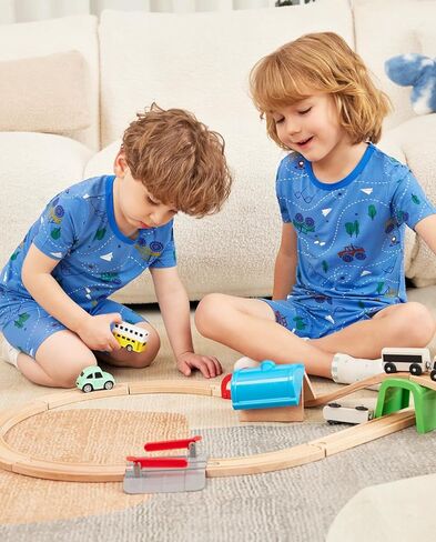 Bamboo Viscose Toddler Car Pajamas Boys Girls Kids Short Cool Summer 12M-8Y Snug fit Pjs Set 2pcs in Kuwait