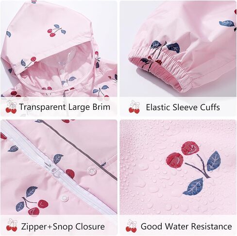 Toddler Kids Raincoat Boys Girls Rain Jacket Waterproof Rain Poncho Reusable Outwear Rainwear Rain Suit in Kuwait