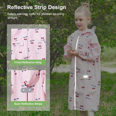 Toddler Kids Raincoat Boys Girls Rain Jacket Waterproof Rain Poncho Reusable Outwear Rainwear Rain Suit in Kuwait