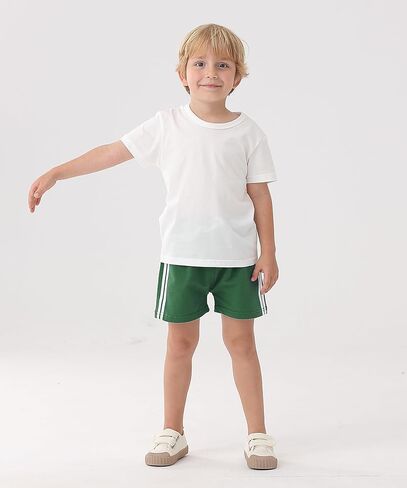 GFQLONG 5 Pack Toddler Boys Girls Cotton Athletic Running Shorts, Kids Summer Casual Fashion Soccer Shorts in Kuwait