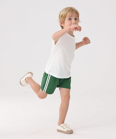 GFQLONG 5 Pack Toddler Boys Girls Cotton Athletic Running Shorts, Kids Summer Casual Fashion Soccer Shorts in Kuwait