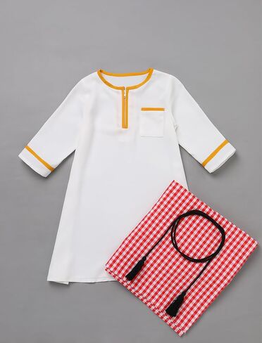 IBTOM CASTLE Newborn Baby Boys Abaya Muslim Robe Saudi Long Sleeve Kaftan Turban Arabic Dubai Eid Ramadan Outfits in Saudi Arabia