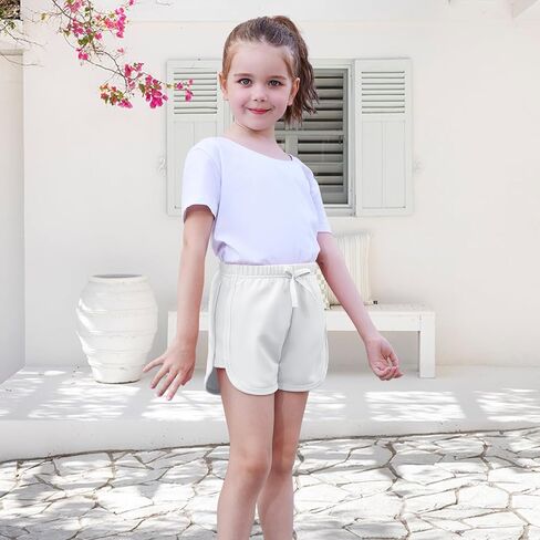 2 Pack Toddler Baby Girl Shorts Solid Little Girls Shorts Baby Summer Athletic Pants with Drawstring 18M-6T in Kuwait