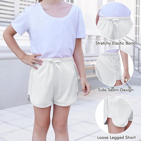 2 Pack Toddler Baby Girl Shorts Solid Little Girls Shorts Baby Summer Athletic Pants with Drawstring 18M-6T in Kuwait