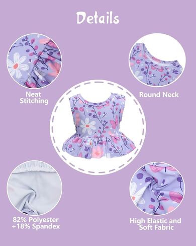 babygoal Baby Girl Swimsuits with Reusable Swim Diaper 2-Piece, Tankini Bathing Suit Swimwear for Infant and Toddler in Saudi Arabia