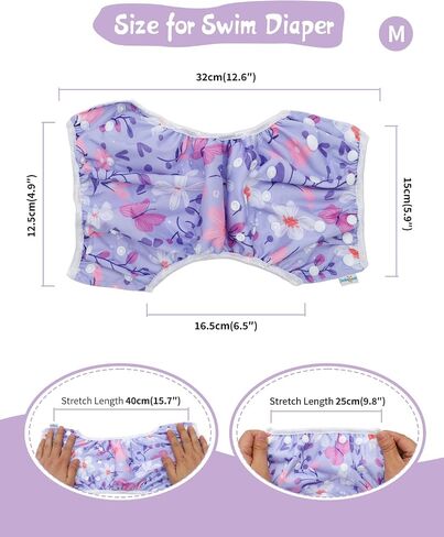 babygoal Baby Girl Swimsuits with Reusable Swim Diaper 2-Piece, Tankini Bathing Suit Swimwear for Infant and Toddler in Saudi Arabia