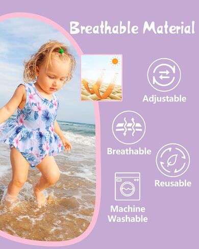 babygoal Baby Girl Swimsuits with Reusable Swim Diaper 2-Piece, Tankini Bathing Suit Swimwear for Infant and Toddler in Kuwait