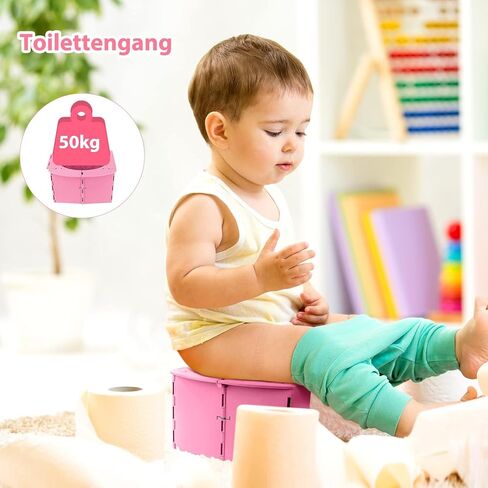 Travel Potty for Kids, Reusable Portable Folding Potty for Toddler, Foldable Toilet for Outdoor Camping, Toddler Potty Seat (Green) in Kuwait