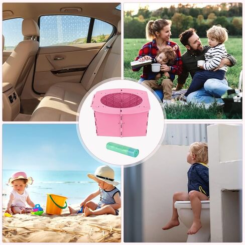 Travel Potty for Kids, Reusable Portable Folding Potty for Toddler, Foldable Toilet for Outdoor Camping, Toddler Potty Seat (Green) in Kuwait