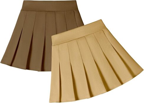 2 Pack Toddler Baby Girls Pleated Skirt Baby Girls Uniform Skirt Built in Shorts Tennis Casual Skorts for Little Kid in Kuwait