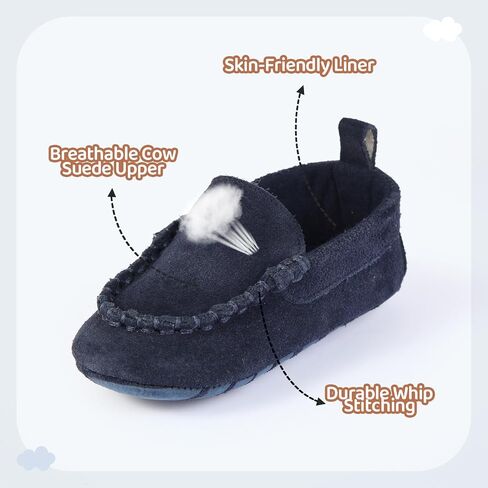 Soft Sole Baby Loafers Boys Girls Suede Leather First Walking Shoes Infant Baby Dress shoes 3-18 Months in Kuwait
