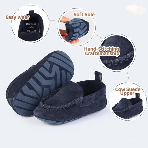 Soft Sole Baby Loafers Boys Girls Suede Leather First Walking Shoes Infant Baby Dress shoes 3-18 Months in Kuwait