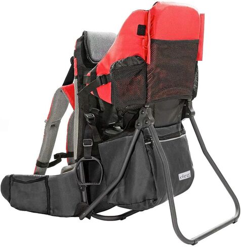 ClevrPlus Cross Country Baby Backpack Carrier, Grey, Toddler Hiking Backpack with Comfortable Seat, Adjustable Straps & Belt, Foldable Frame Lightweight Large Capacity Child Carrier for Outdoor in Saudi Arabia