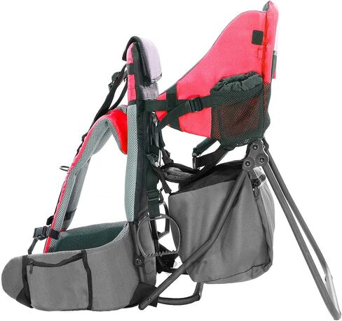 ClevrPlus Cross Country Baby Backpack Carrier, Grey, Toddler Hiking Backpack with Comfortable Seat, Adjustable Straps & Belt, Foldable Frame Lightweight Large Capacity Child Carrier for Outdoor in Saudi Arabia