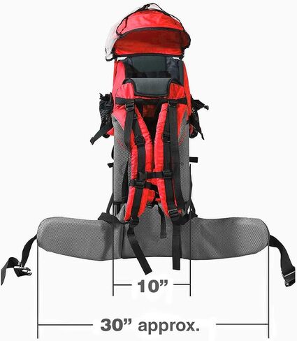 ClevrPlus Cross Country Baby Backpack Carrier, Grey, Toddler Hiking Backpack with Comfortable Seat, Adjustable Straps & Belt, Foldable Frame Lightweight Large Capacity Child Carrier for Outdoor in Saudi Arabia