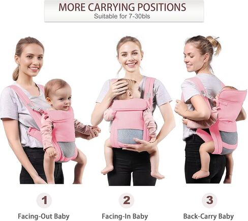 Baby Carrier Newborn to Toddler(7-30lbs), Toddler Carrier with Adjustable Shoulder Strap, Baby Holder Carrier with Breathable Mesh Fabric, Grey in Kuwait