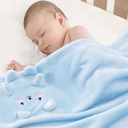 Baby Blanket, Foldable Rabbit Shape Plush, Super Soft Warm Breathable Receiving Blanket, Newborn Nursery Swaddle, Pink, Twin/Crib (30 x 40 inches) in Saudi Arabia