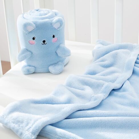 Baby Blanket, Foldable Rabbit Shape Plush, Super Soft Warm Breathable Receiving Blanket, Newborn Nursery Swaddle, Pink, Twin/Crib (30 x 40 inches) in Saudi Arabia