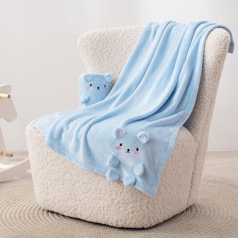 Baby Blanket, Foldable Rabbit Shape Plush, Super Soft Warm Breathable Receiving Blanket, Newborn Nursery Swaddle, Pink, Twin/Crib (30 x 40 inches) in Saudi Arabia